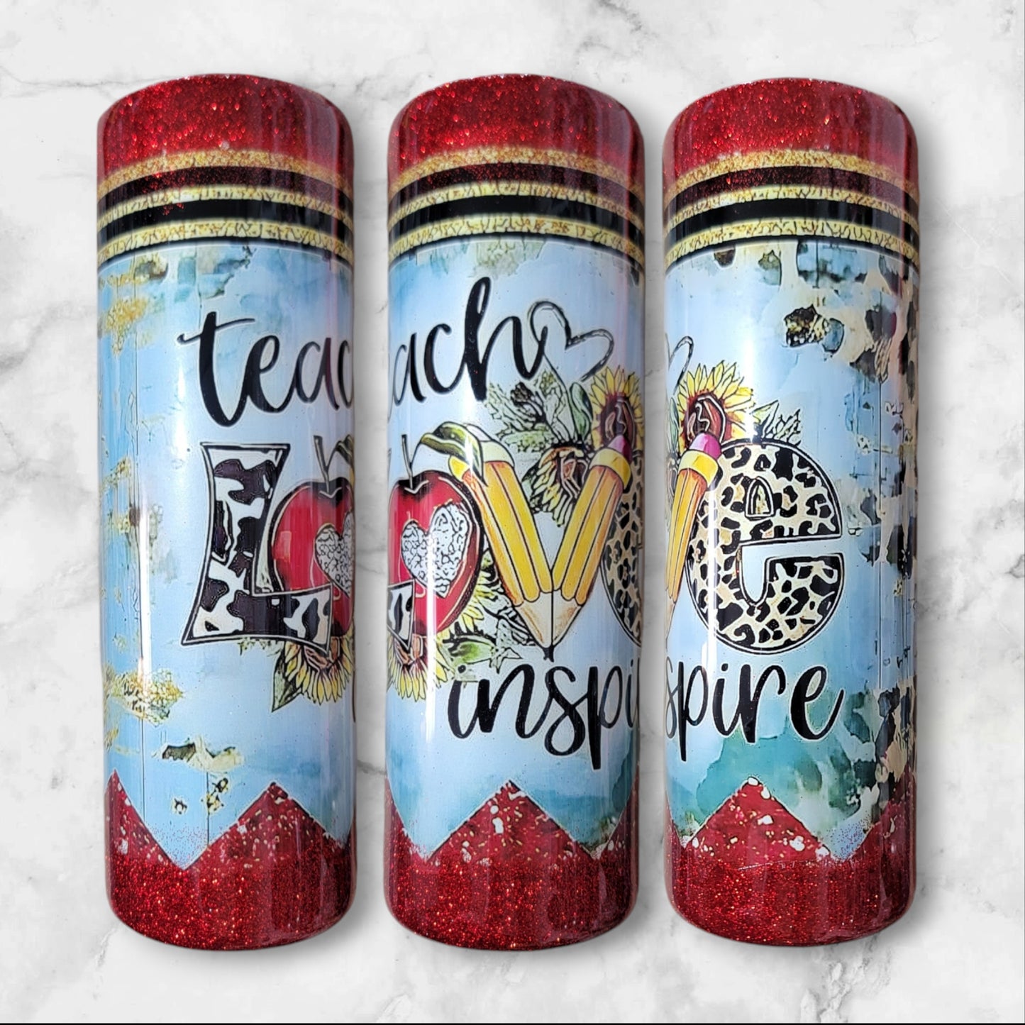 Teach love inspire 30oz skinny tumbler
