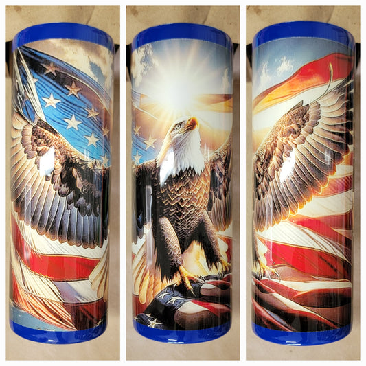 Bald eagle patriotic 20oz tumbler
