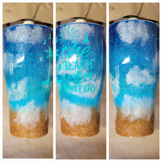 The beach is calling 30oz curved tumbler