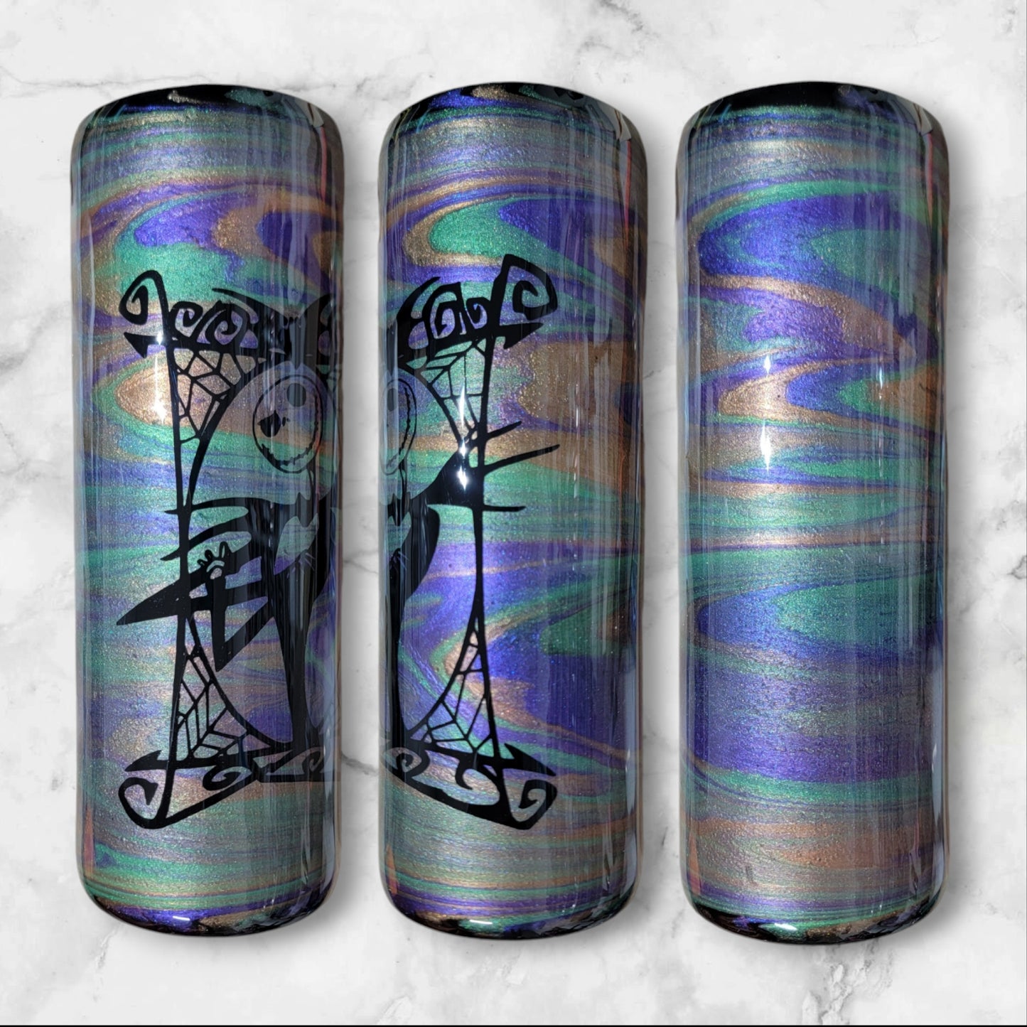 Jack skellington glow in the dark 20oz skinny tumbler