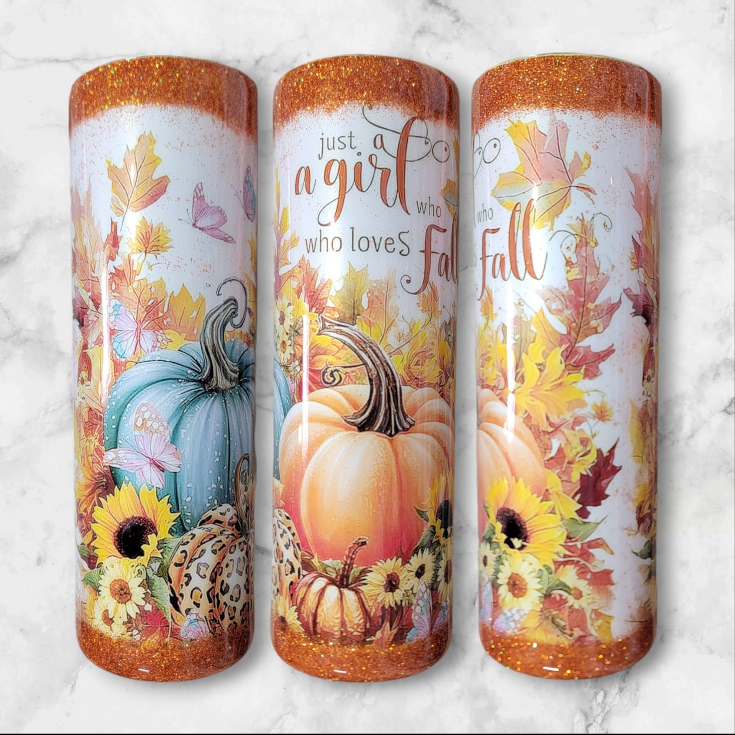 Just a girl who loves fall 30oz skinny tumbler