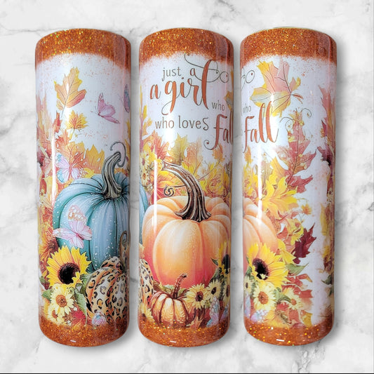 Just a girl who loves fall 30oz skinny tumbler