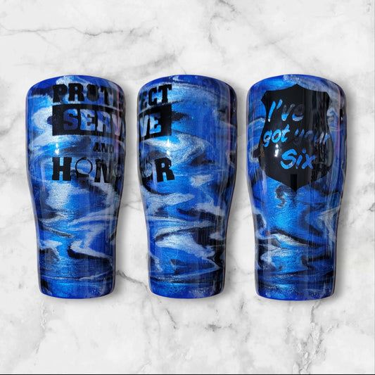 Police officer 30oz curved tumbler