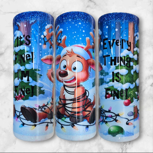 Its fine reindeer 20oz skinny tumbler