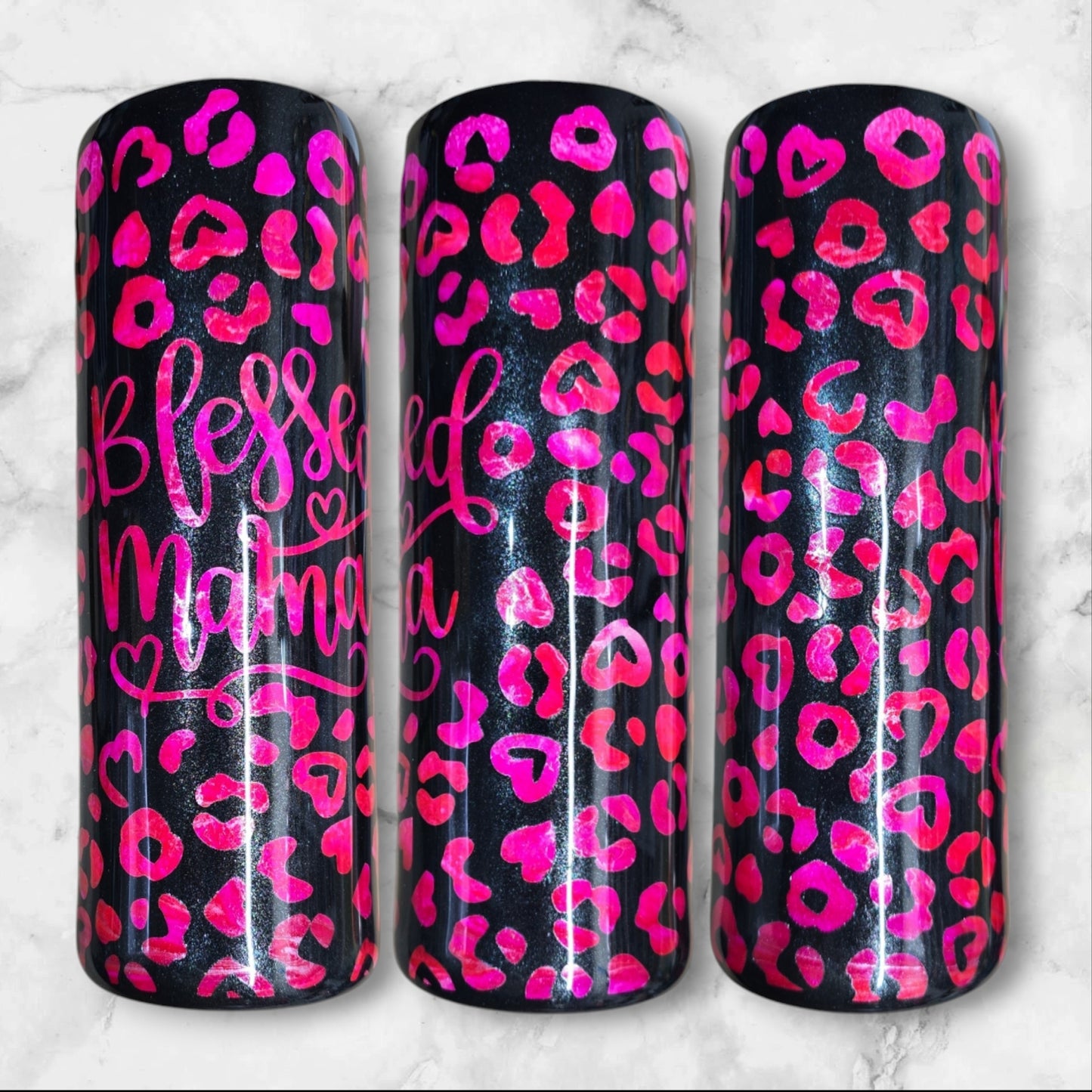 Blessed mama peek a boo 20oz skinny tumbler