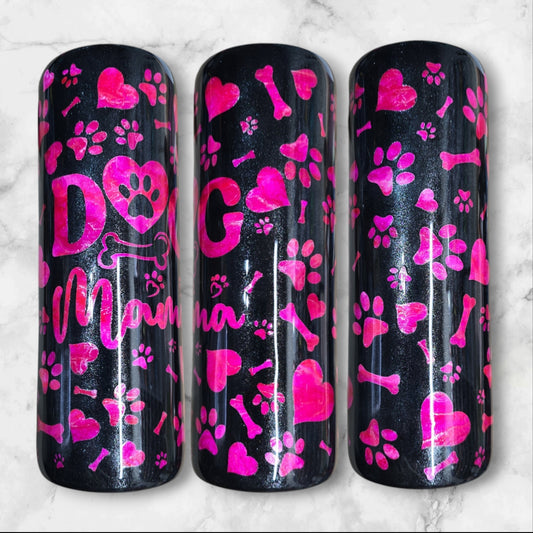 Pink dog mama peek a boo 20oz skinny tumbler
