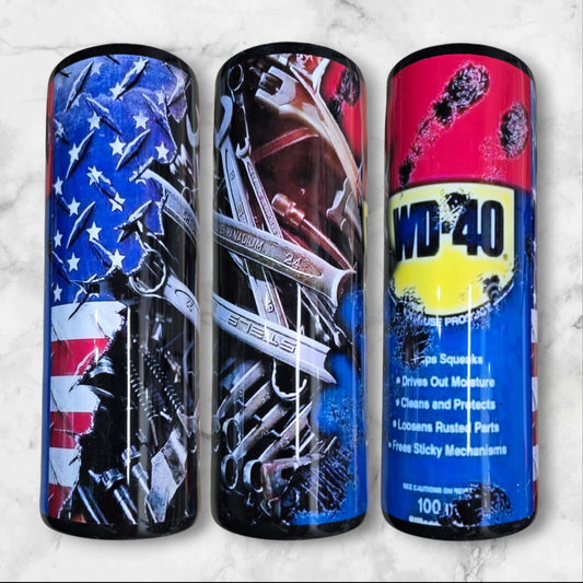 Mechanic blue collar 20oz skinny tumbler
